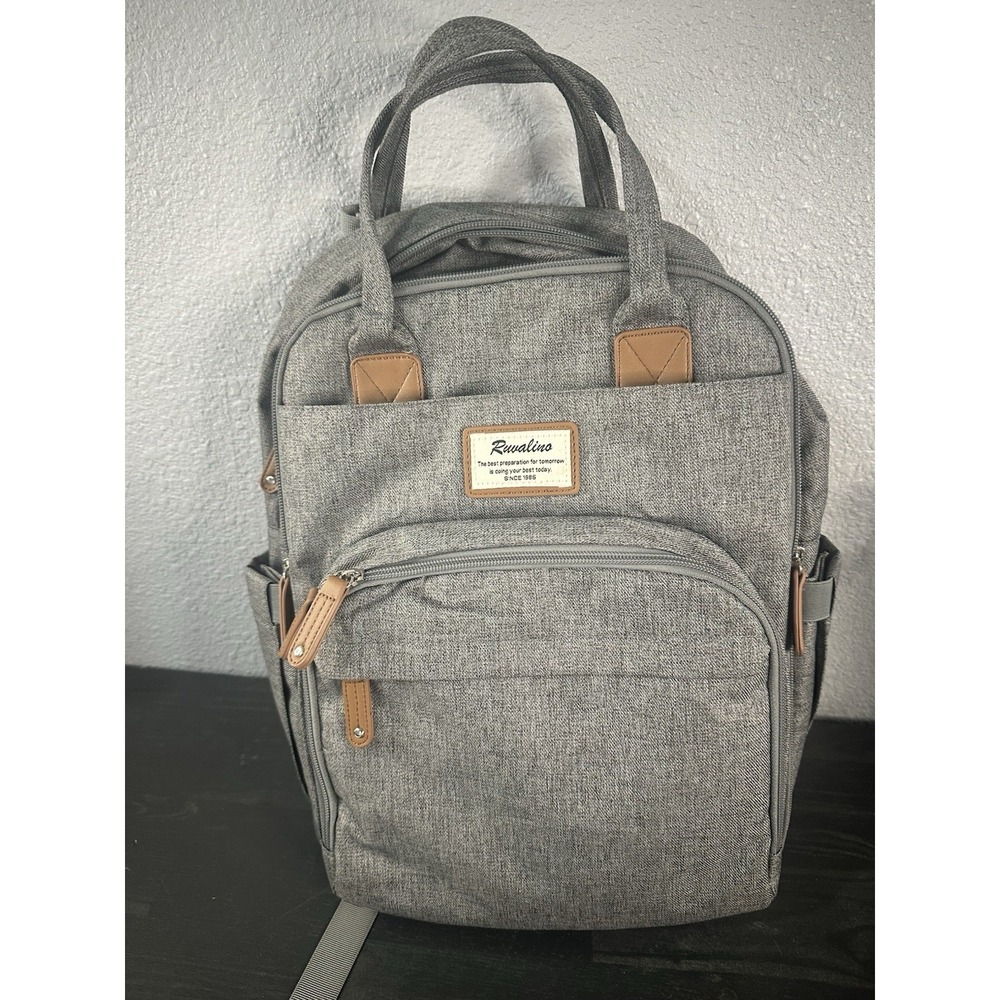 Backpack Baby Diaper Bag RUVALINO Multifunction Travel Back 14x18‎ Gray